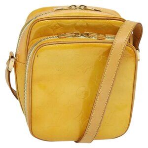 LOUIS VUITTON Monogram Vernis Wooster Bag Lime Yellow M91075 LV Auth BA3504